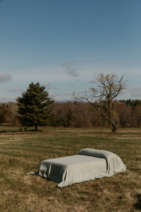 The Double Linen Bedcover - Queen Mint/Oat